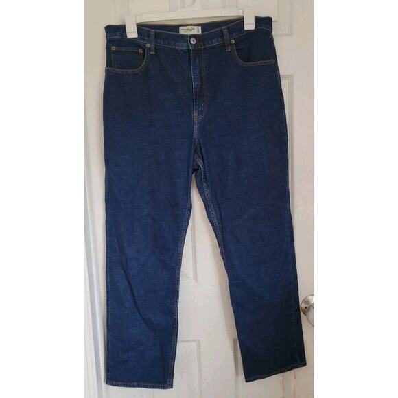 Abercrombie & Fitch The Ankle Straight Ultra High Rise Jeans Size 33 16L LONG - Picture 1 of 4